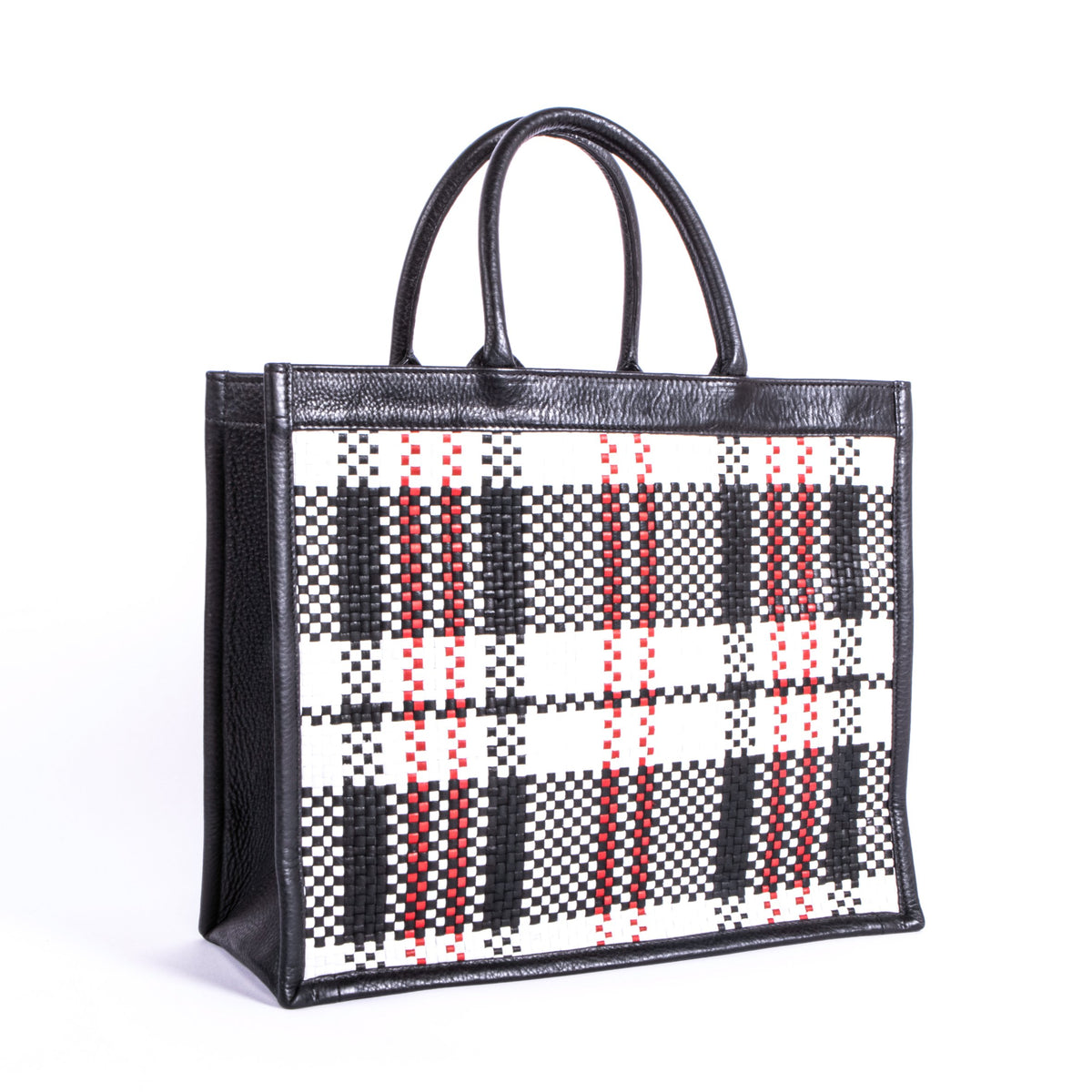 Personalized Black & White Checkered Tote