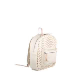 Mini Backpack - Offwhite with Light Pink Trim (Kids Backpack) - Backpack Made in USA | Made By Alex