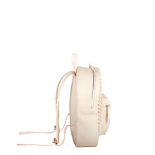Load image into Gallery viewer, Woven Leather Mini Backpack - Offwhite with Light Pink Trim (Kids Backpack) - Backpack Made in USA | Made By Alex