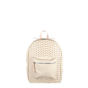 cream leather backpack mini Woven Leather Mini Backpack - Custom made Backpack