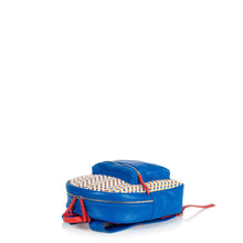 Load image into Gallery viewer, Woven Leather Mini Backpack - Royal Blue with Red Trim (Kids Backpack) - Backpack Made in USA | Made By Alex