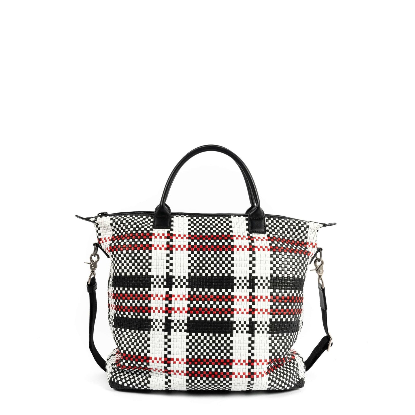 Woven Leather Zip Top Tote - Totes Made in USA | Made By Alex