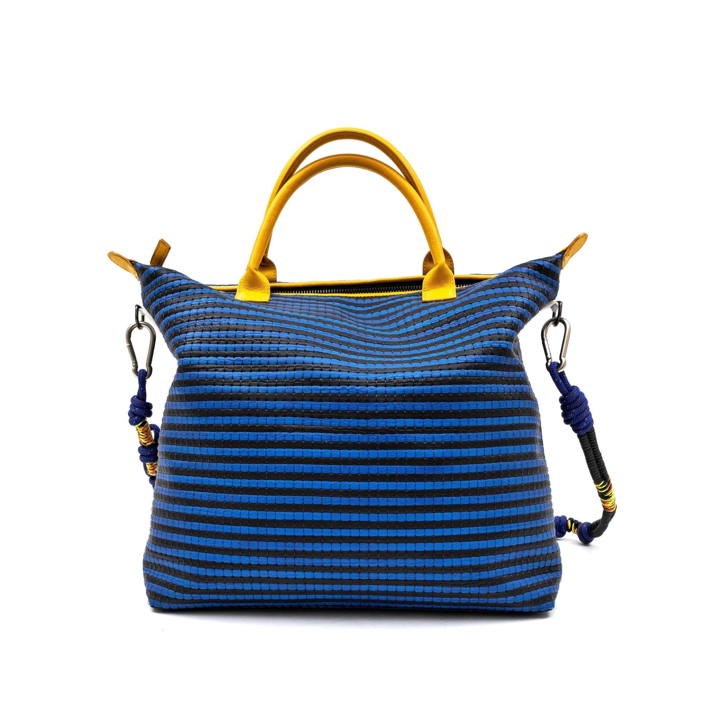 Woven Leather Zip Top Tote - Totes Made in USA | Made By Alex