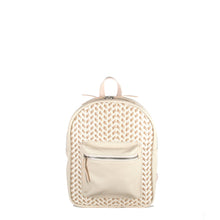 Load image into Gallery viewer, Mini Backpack - Offwhite with Light Pink Trim (Kids Backpack) - Backpack Made in USA | Made By Alex
