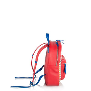 Mini Backpack - Red with Royal Blue Trim (Kids Backpack) - Backpack Made in USA | Made By Alex